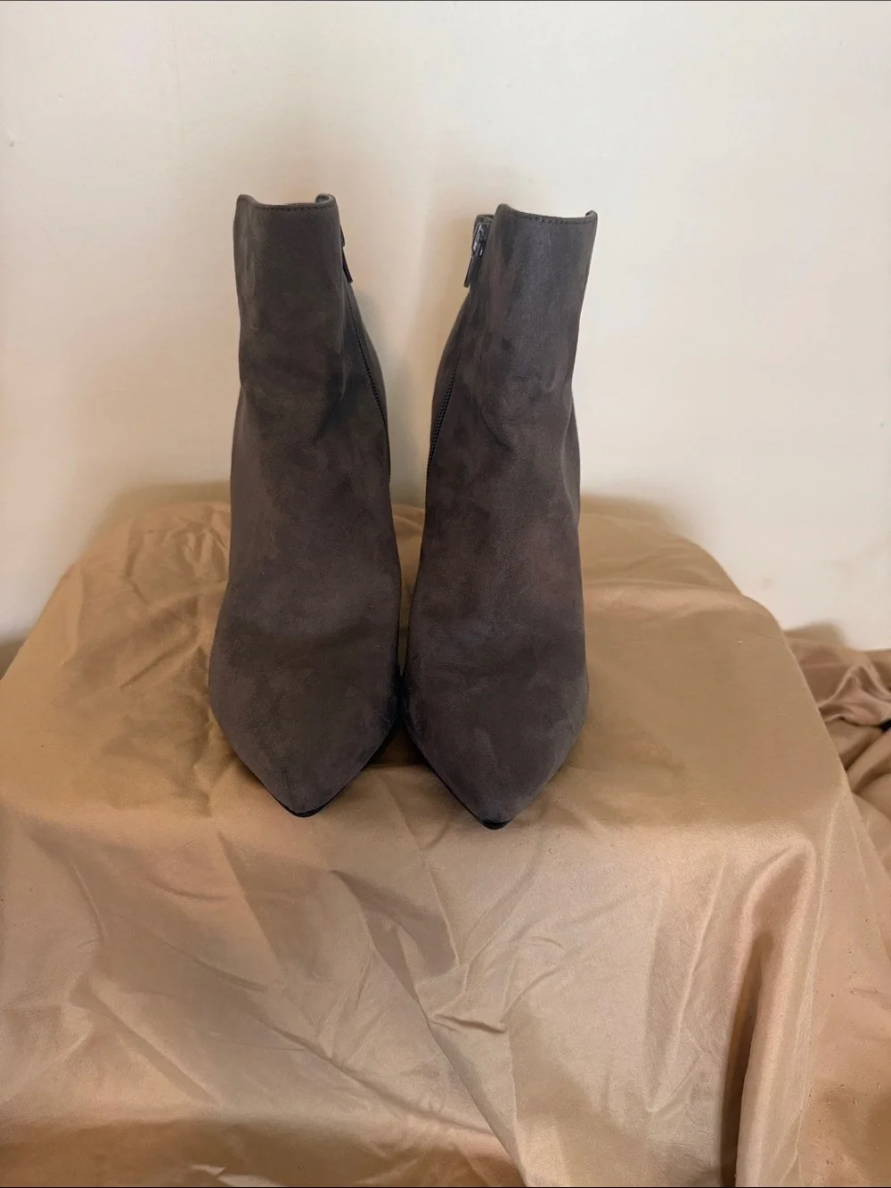 Worthington Gray Suede Wedge Ankle Boots
